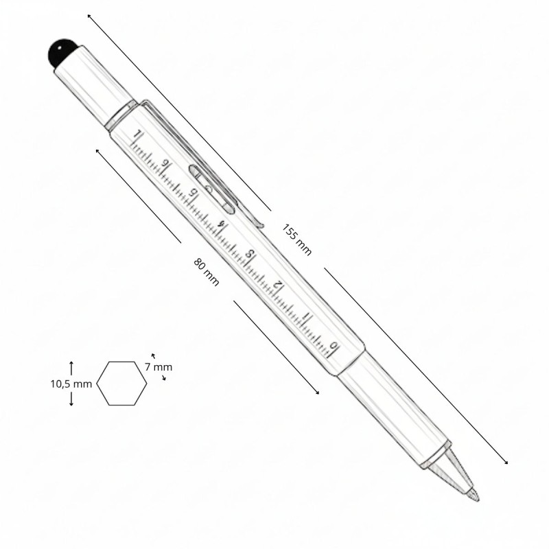 Bolígrafo MINDO con Regla y Destornilladores