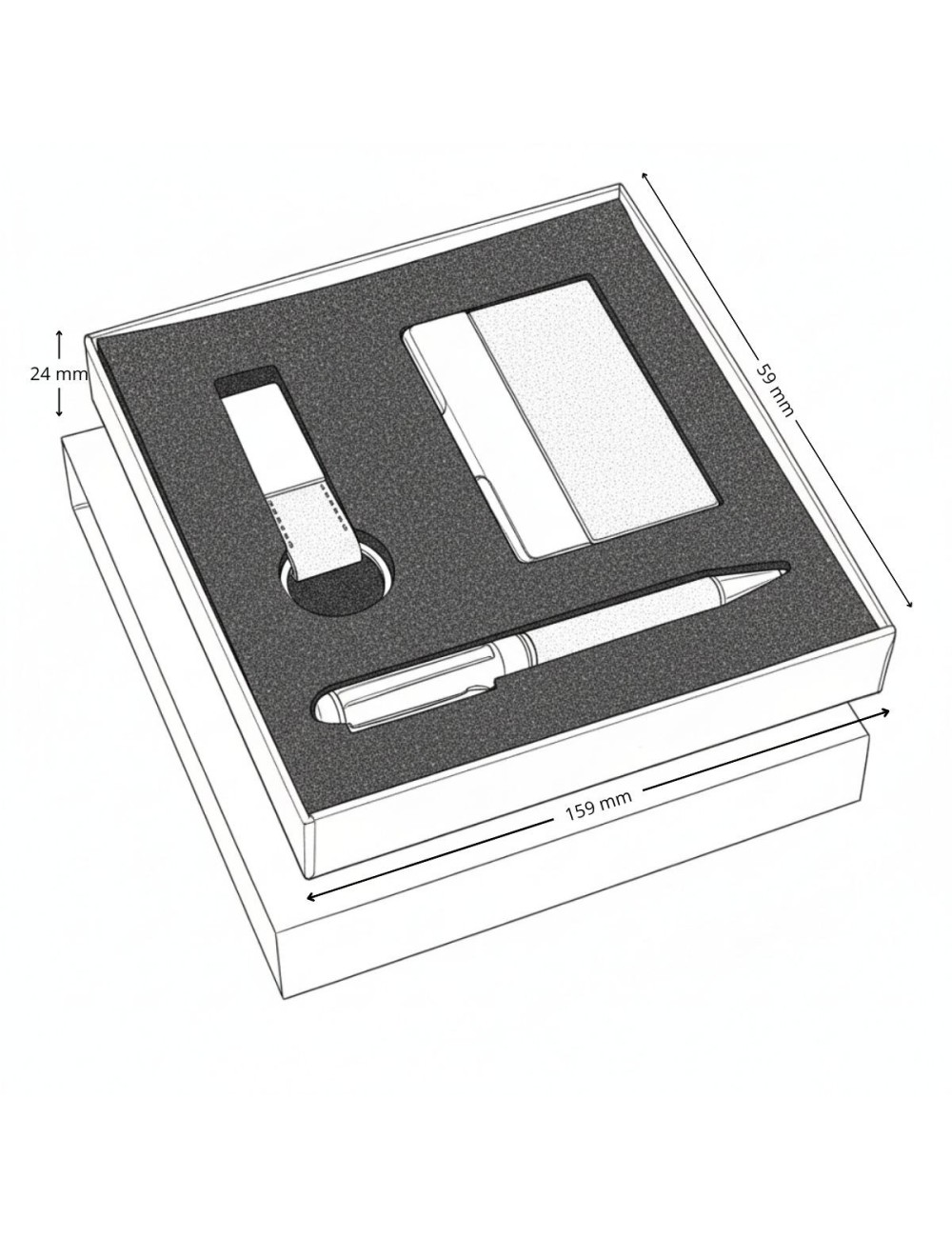 Set TORAJA: Bolígrafo, Llavero y Porta tarjetas
