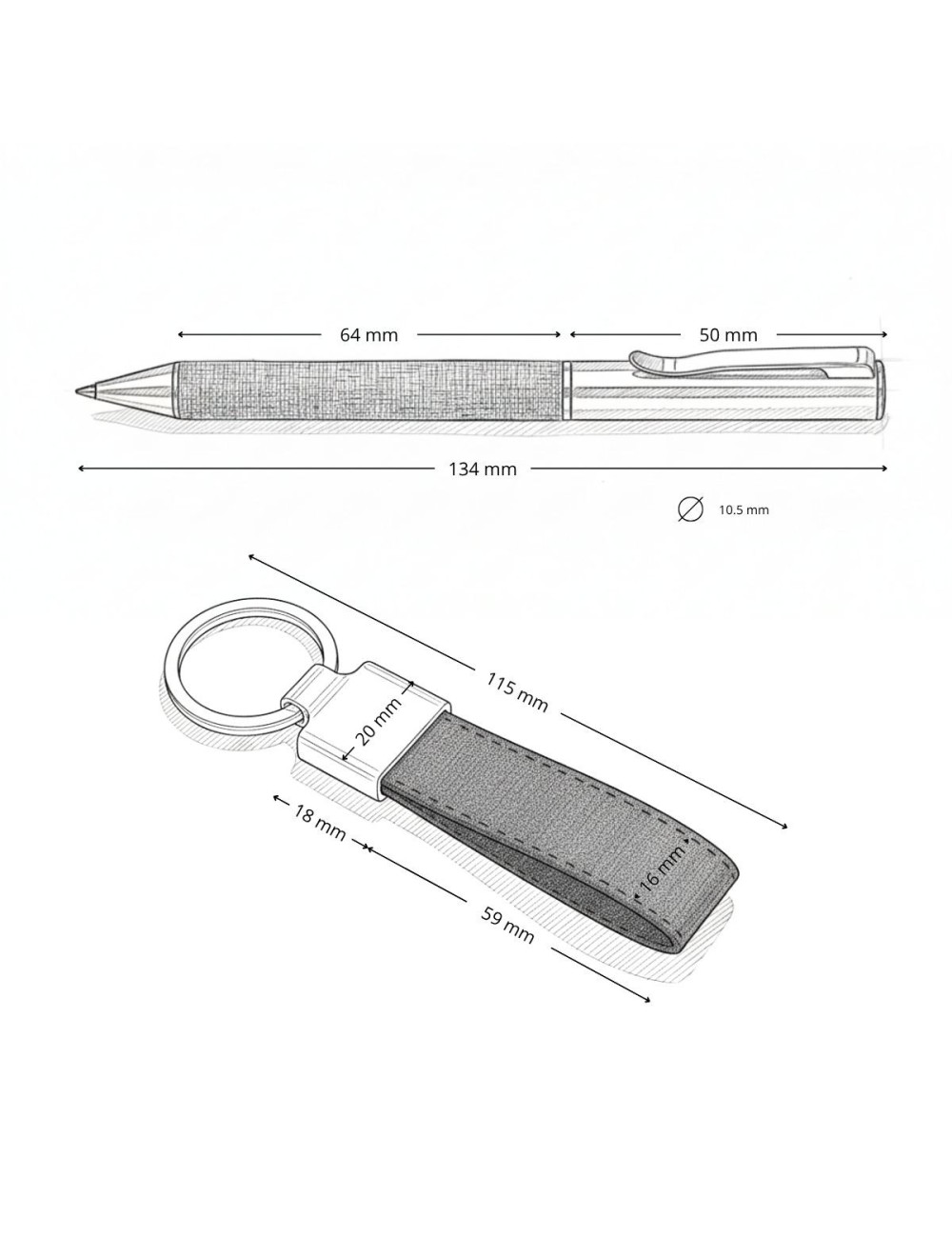 Set KALANI: Bolígrafo y Llavero