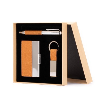 Set TORAJA: Bolígrafo, Llavero y Porta tarjetas