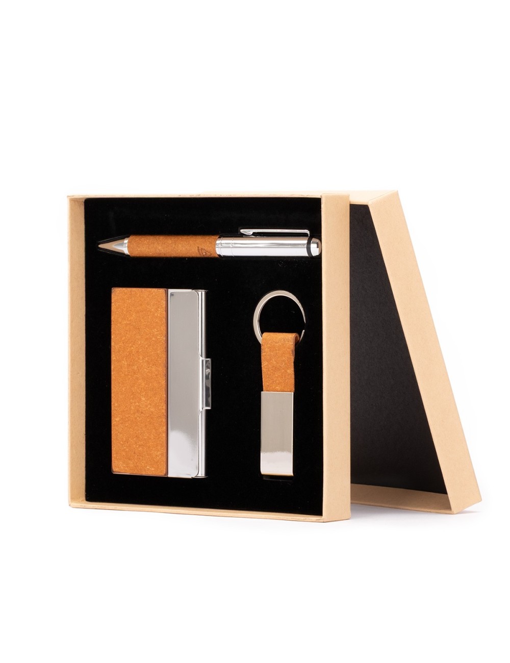 Set TORAJA: Bolígrafo, Llavero y Porta tarjetas